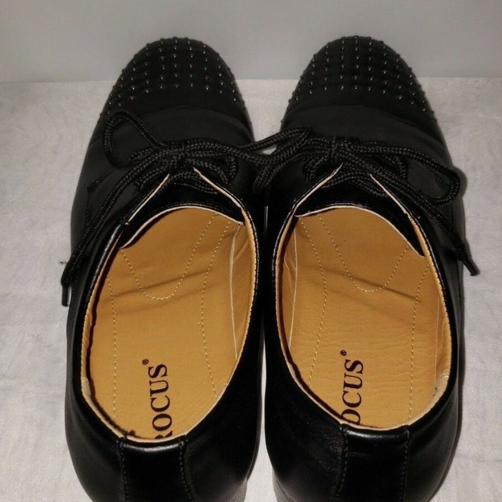Men's Rocus Black Dress Shoes with Embellished Toe